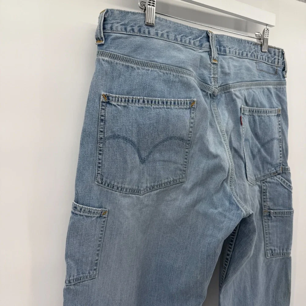 Vintage Y2K Levi's Carpenter Jeans Men 34x32 Loose Straight Baggy Light Wash